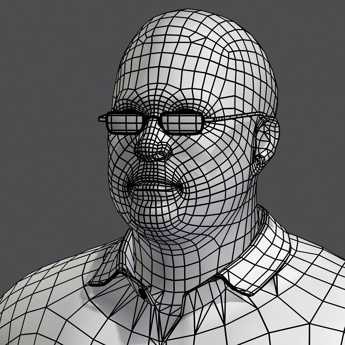 Realistic Man in Jeans and Shirt Low-poly 3D model_47