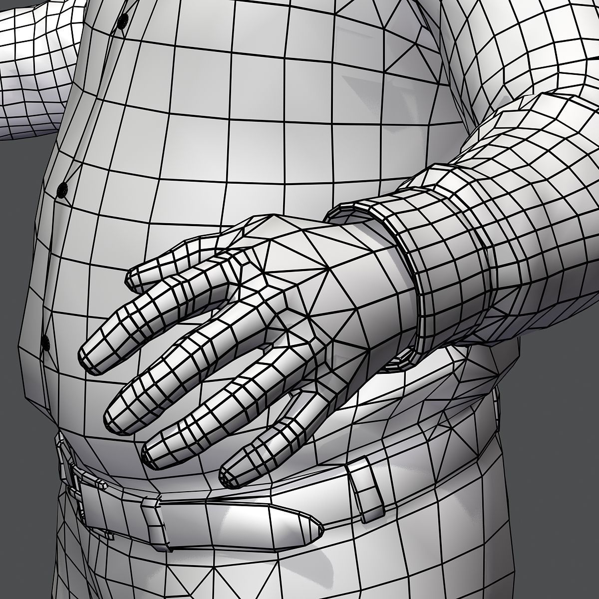 Realistic Man in Jeans and Shirt Low-poly 3D model_43