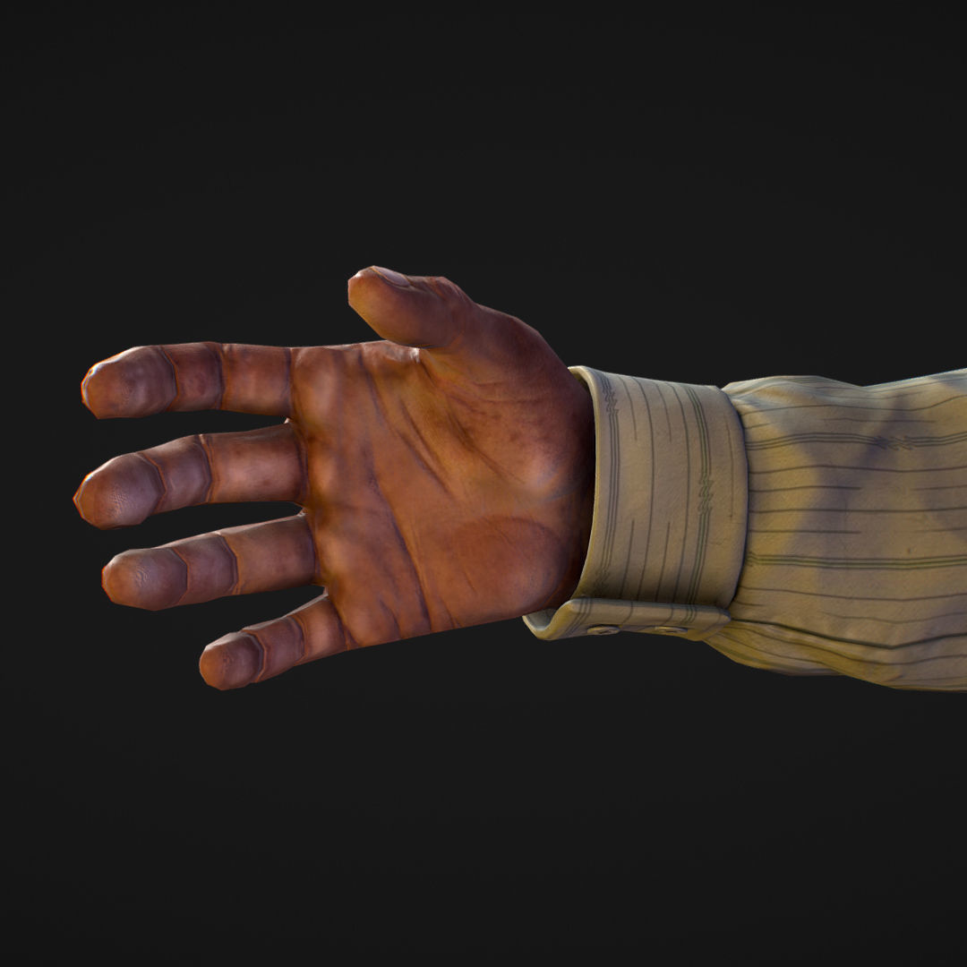 Realistic Man in Jeans and Shirt Low-poly 3D model_22