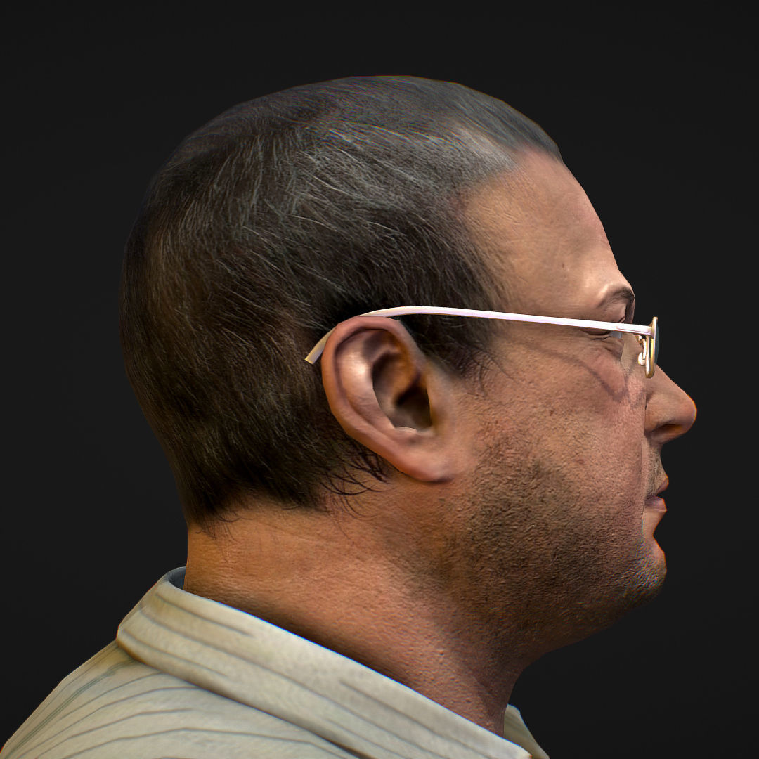 Realistic Man in Jeans and Shirt Low-poly 3D model_20