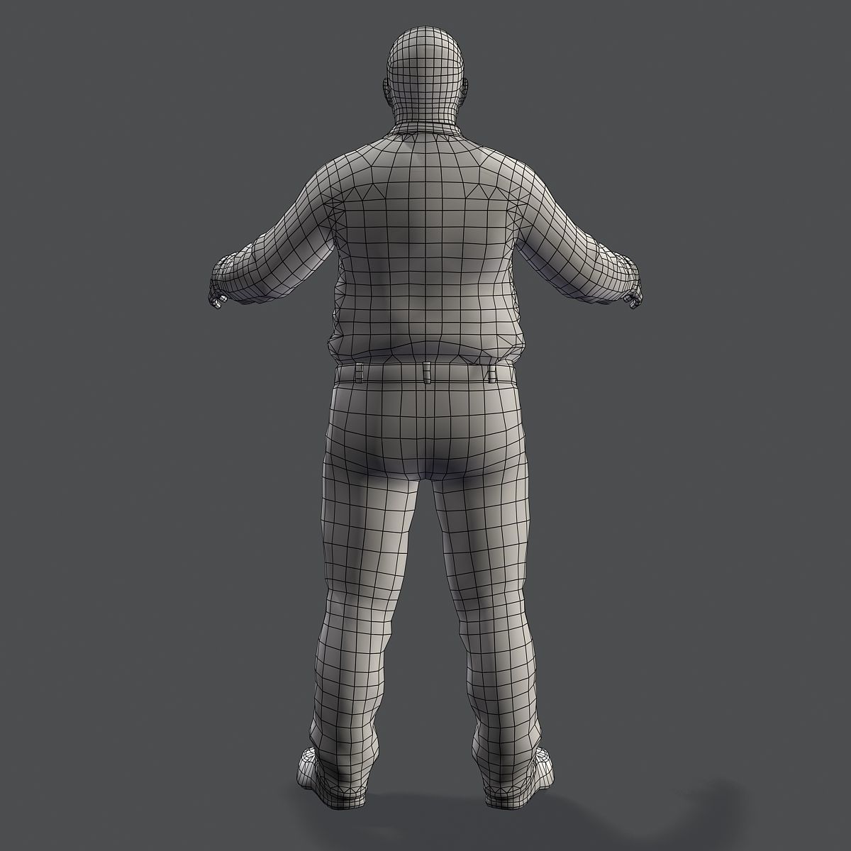 Realistic Man in Jeans and Shirt Low-poly 3D model_50