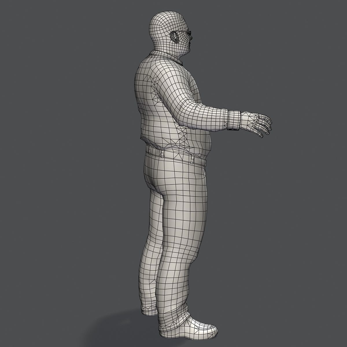 Realistic Man in Jeans and Shirt Low-poly 3D model_51