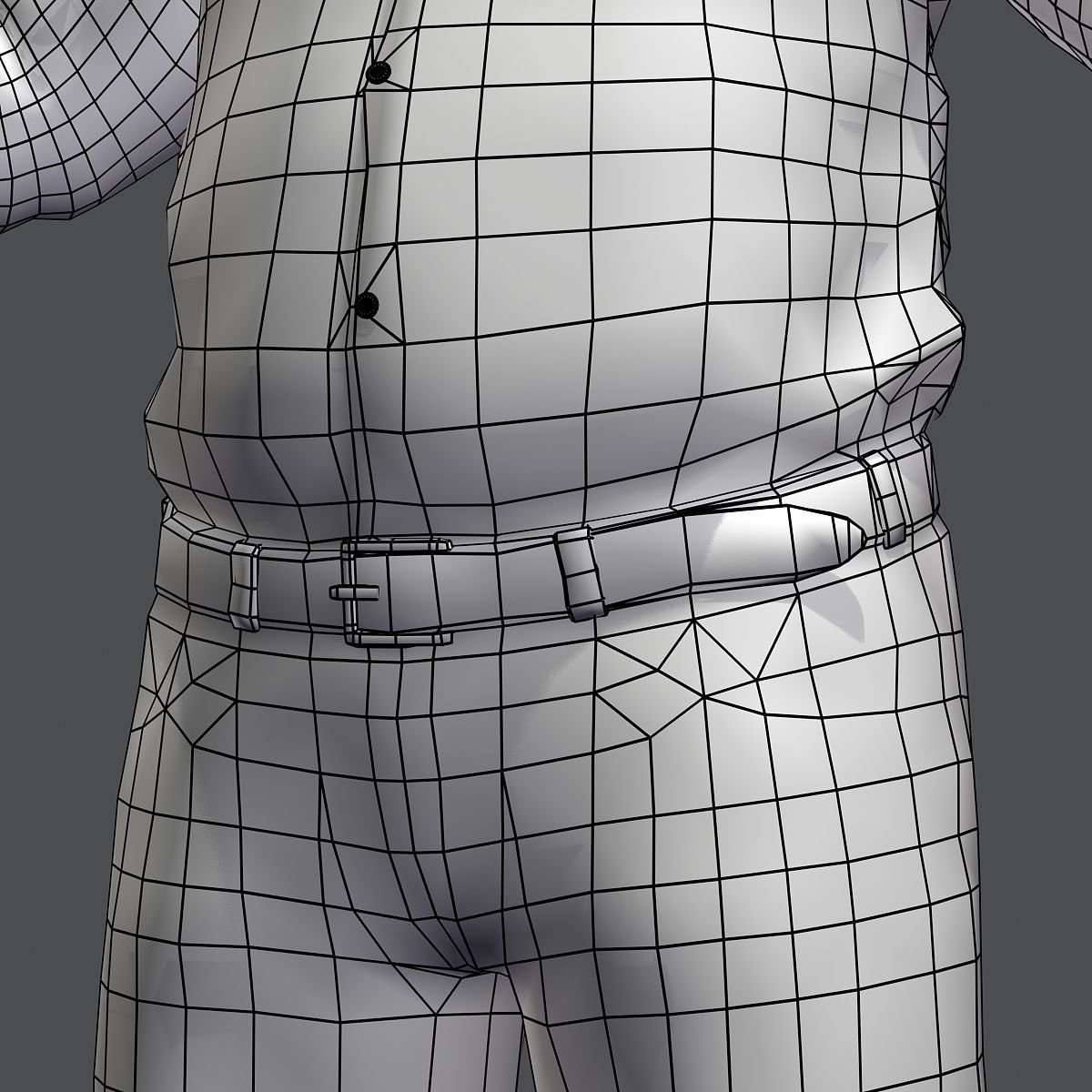 Realistic Man in Jeans and Shirt Low-poly 3D model_38