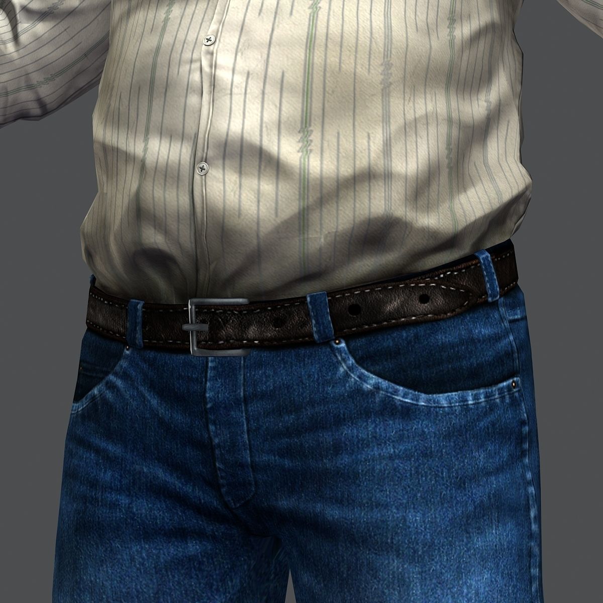 Realistic Man in Jeans and Shirt Low-poly 3D model_39