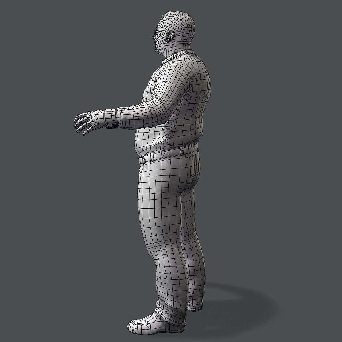 Realistic Man in Jeans and Shirt Low-poly 3D model_48