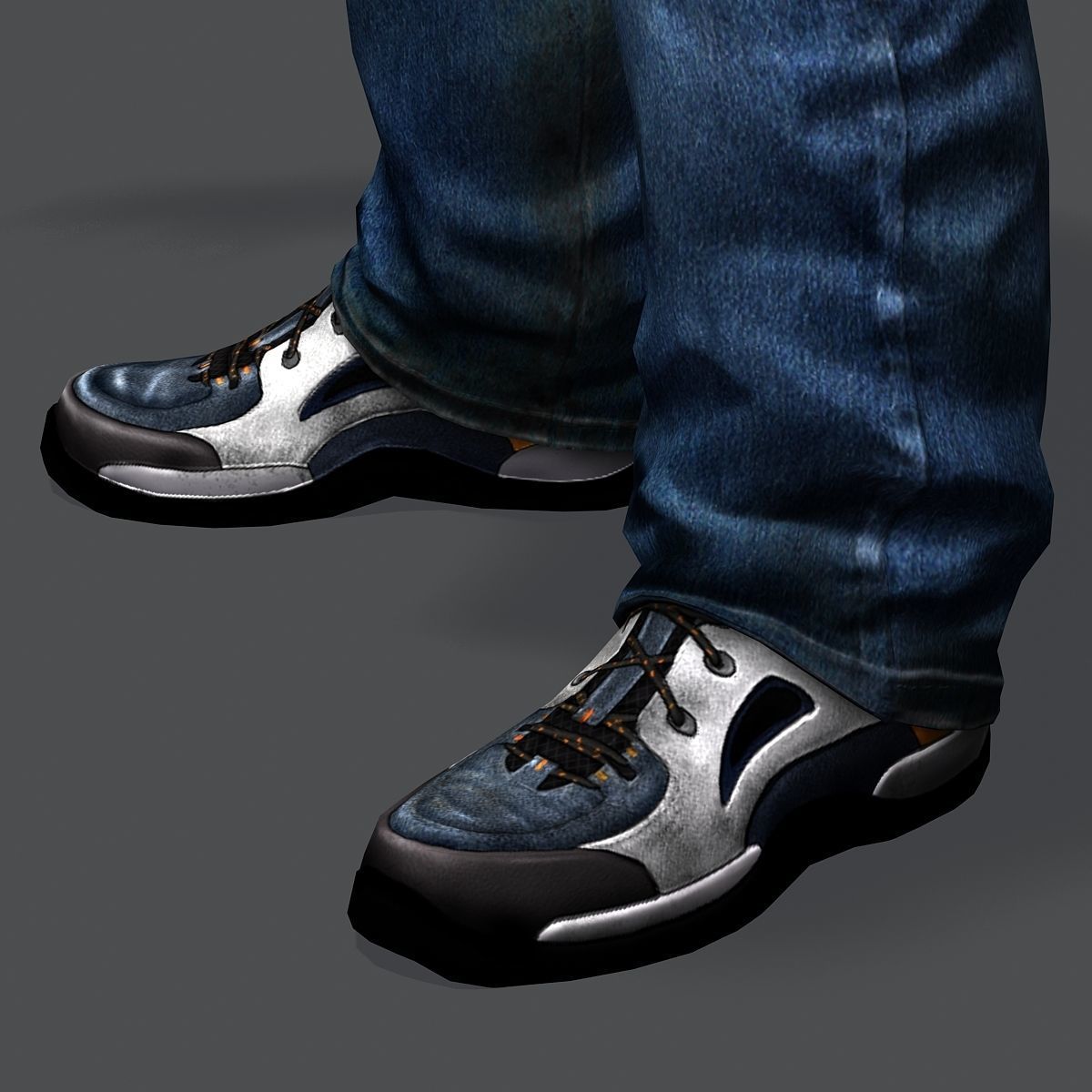 Realistic Man in Jeans and Shirt Low-poly 3D model_40