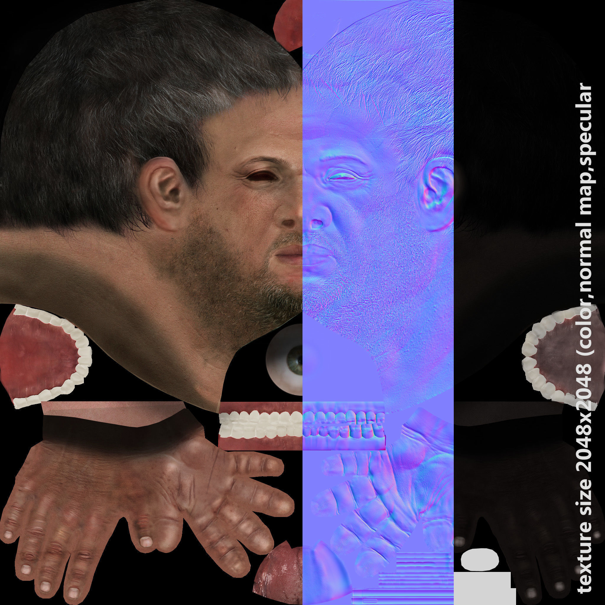 Realistic Man in Jeans and Shirt Low-poly 3D model_55