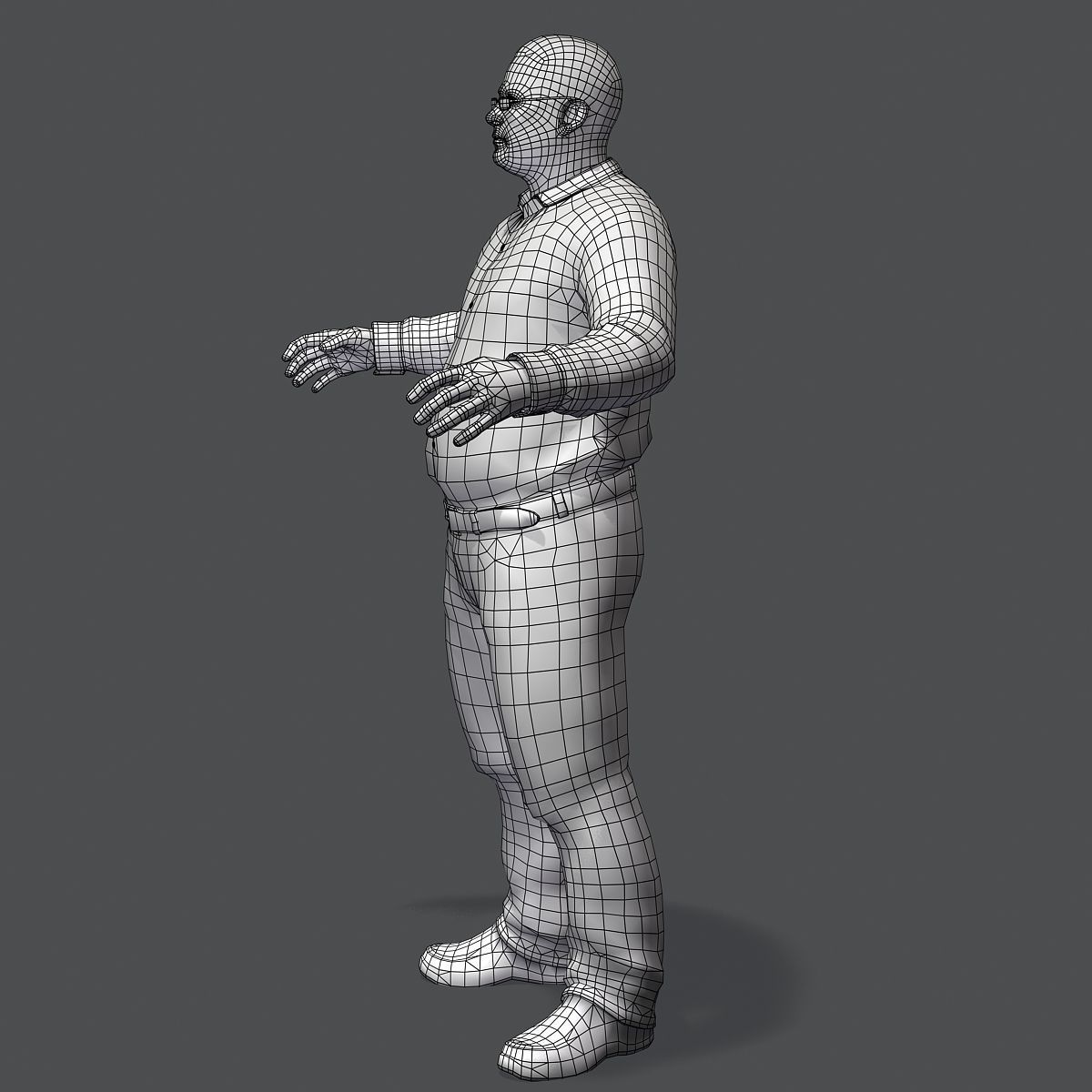 Realistic Man in Jeans and Shirt Low-poly 3D model_46