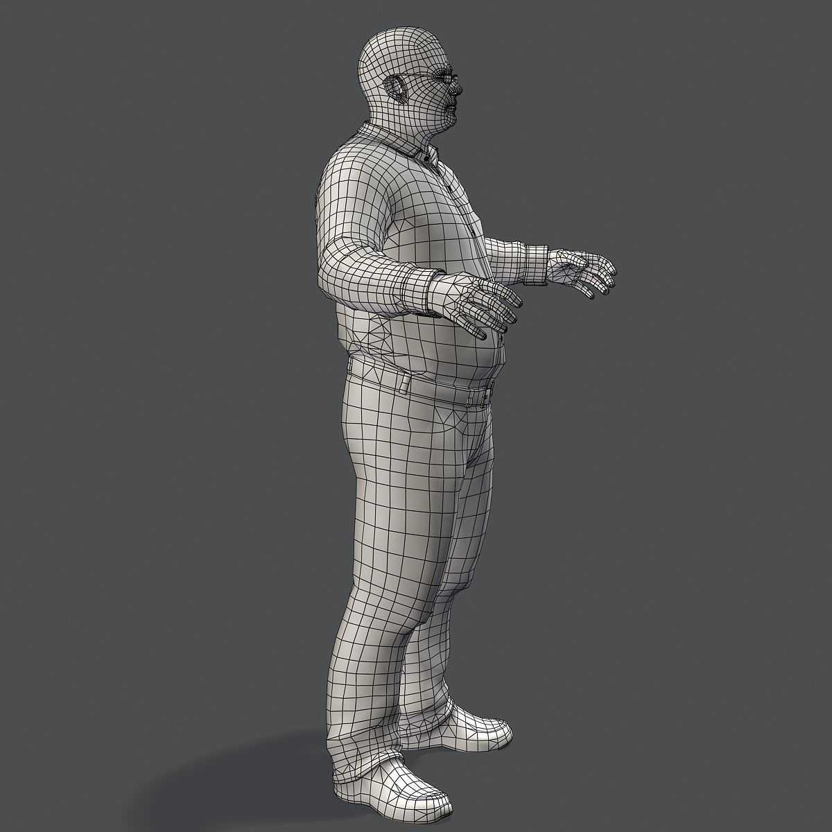 Realistic Man in Jeans and Shirt Low-poly 3D model_53