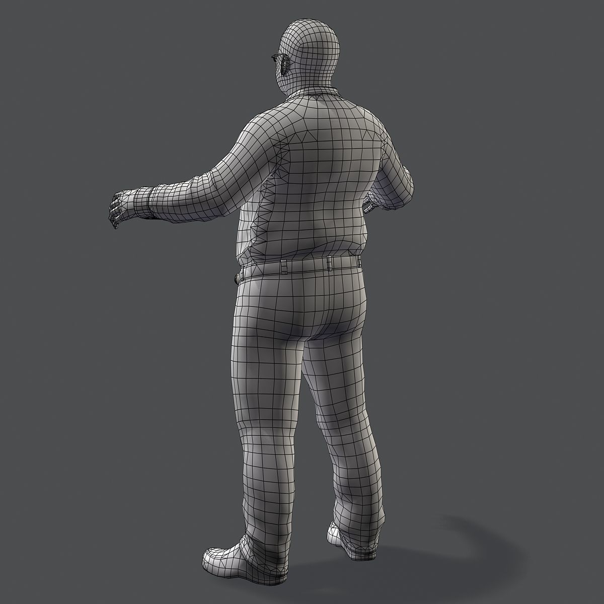 Realistic Man in Jeans and Shirt Low-poly 3D model_52