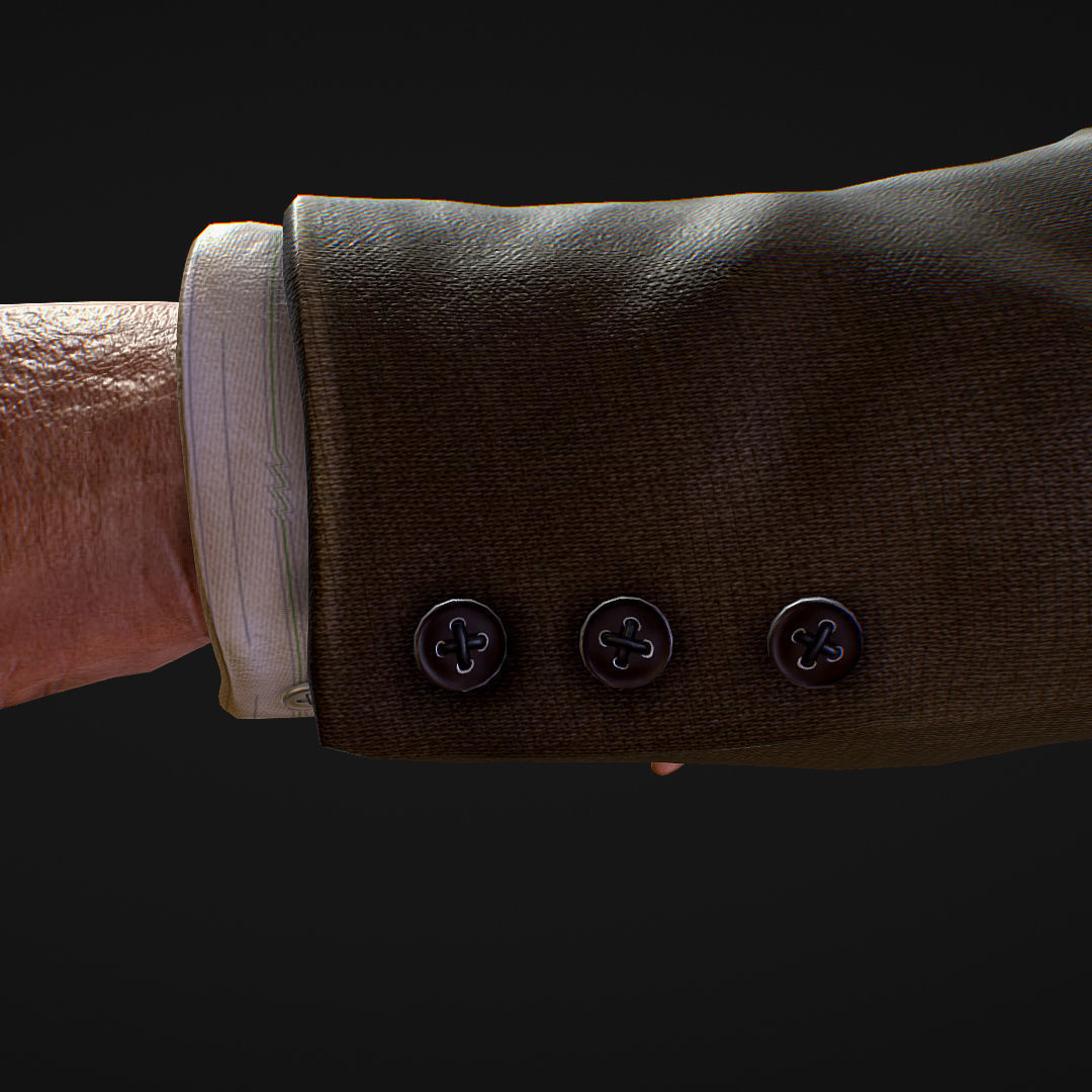 First Person Arms coat FPS RIGGED animated Low-poly 3D model_9