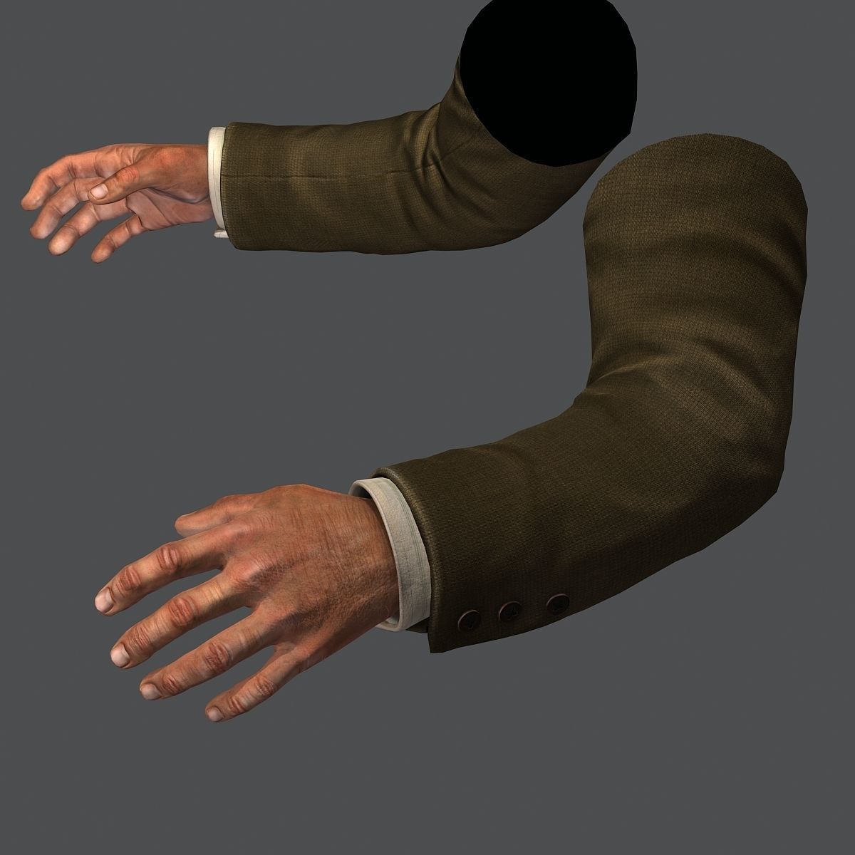 First Person Arms coat FPS RIGGED animated Low-poly 3D model_23