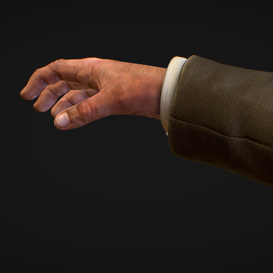 First Person Arms coat FPS RIGGED animated Low-poly 3D model_16