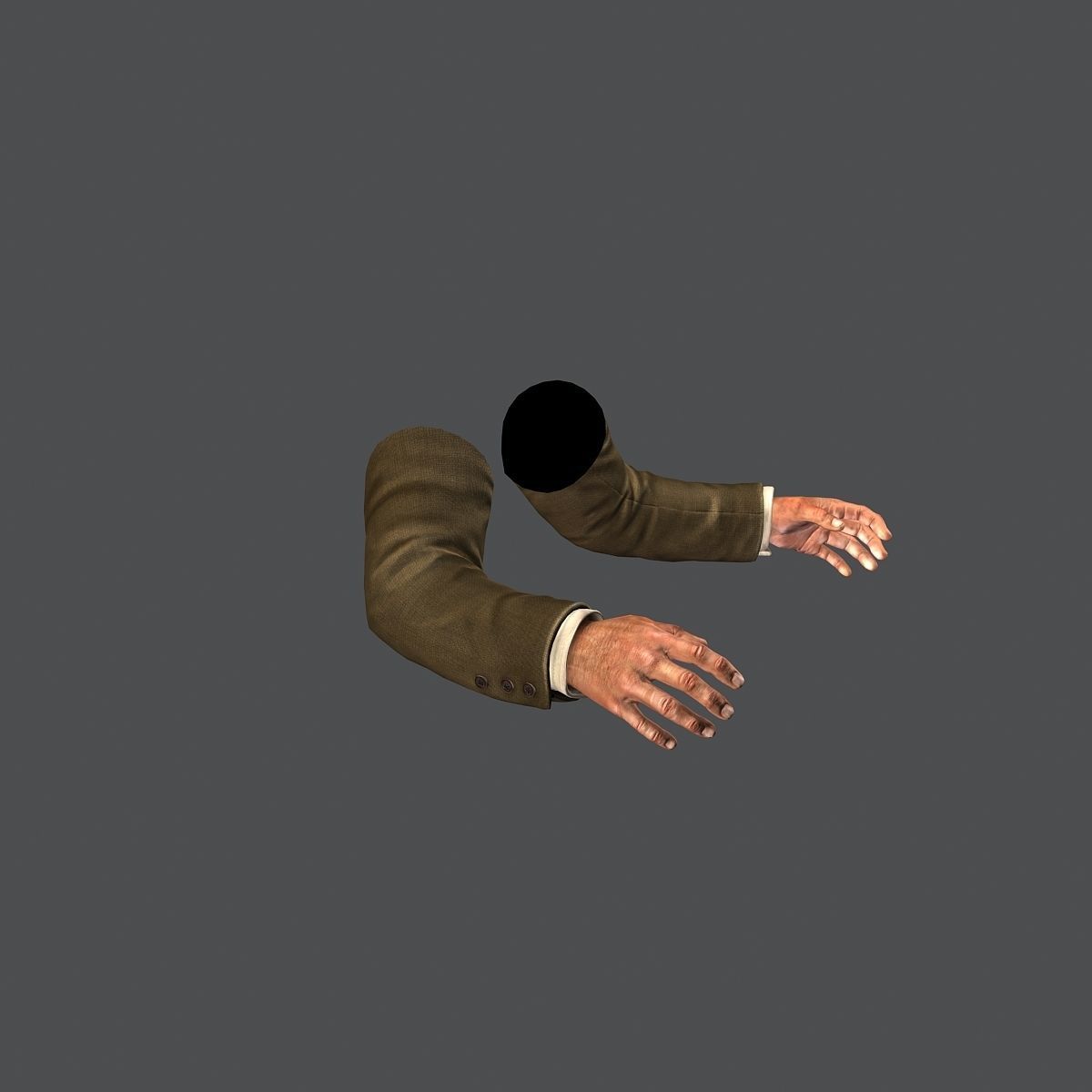 First Person Arms coat FPS RIGGED animated Low-poly 3D model_29