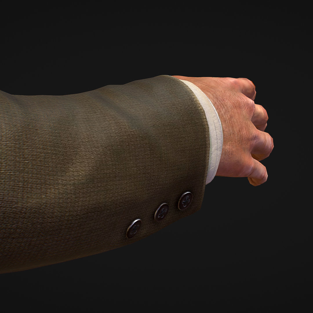 First Person Arms coat FPS RIGGED animated Low-poly 3D model_12