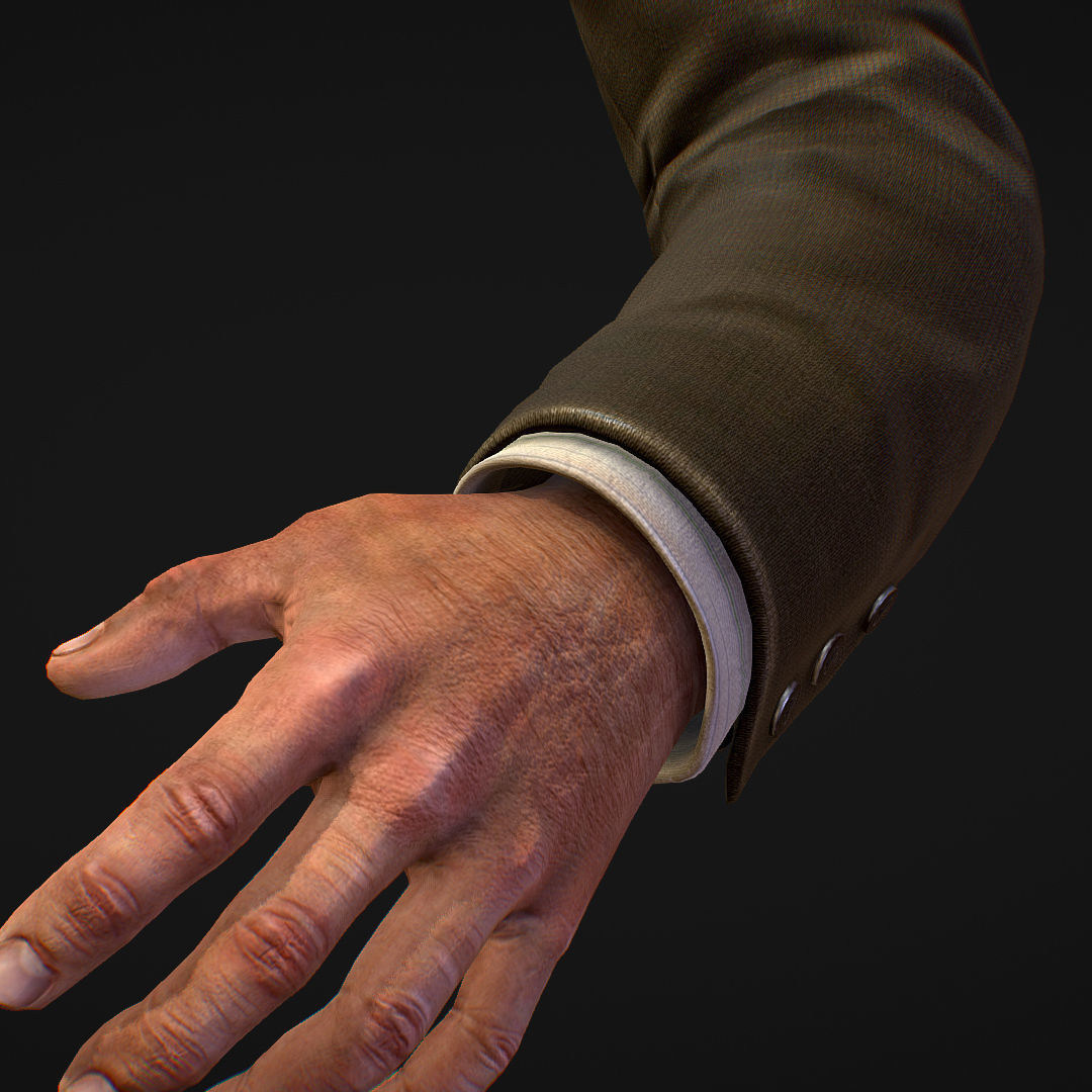 First Person Arms coat FPS RIGGED animated Low-poly 3D model_10