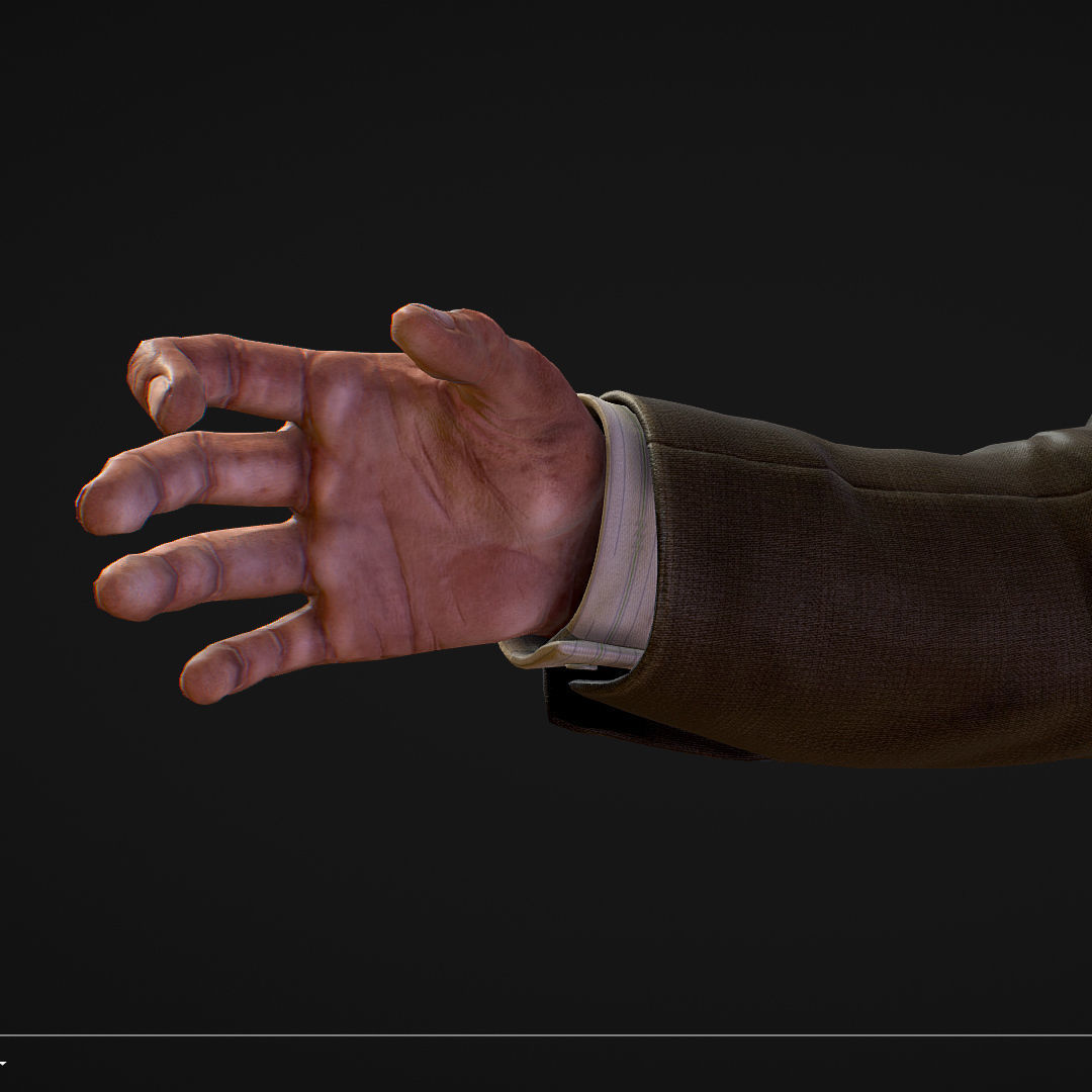 First Person Arms coat FPS RIGGED animated Low-poly 3D model_1