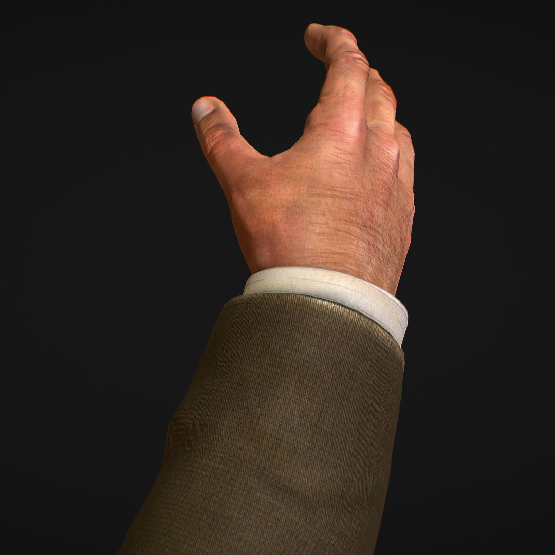 First Person Arms coat FPS RIGGED animated Low-poly 3D model_14