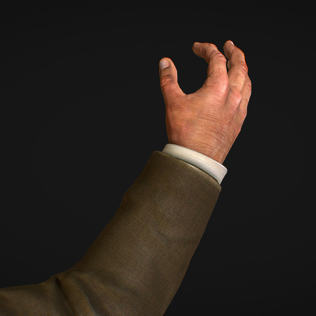 First Person Arms coat FPS RIGGED animated Low-poly 3D model_11