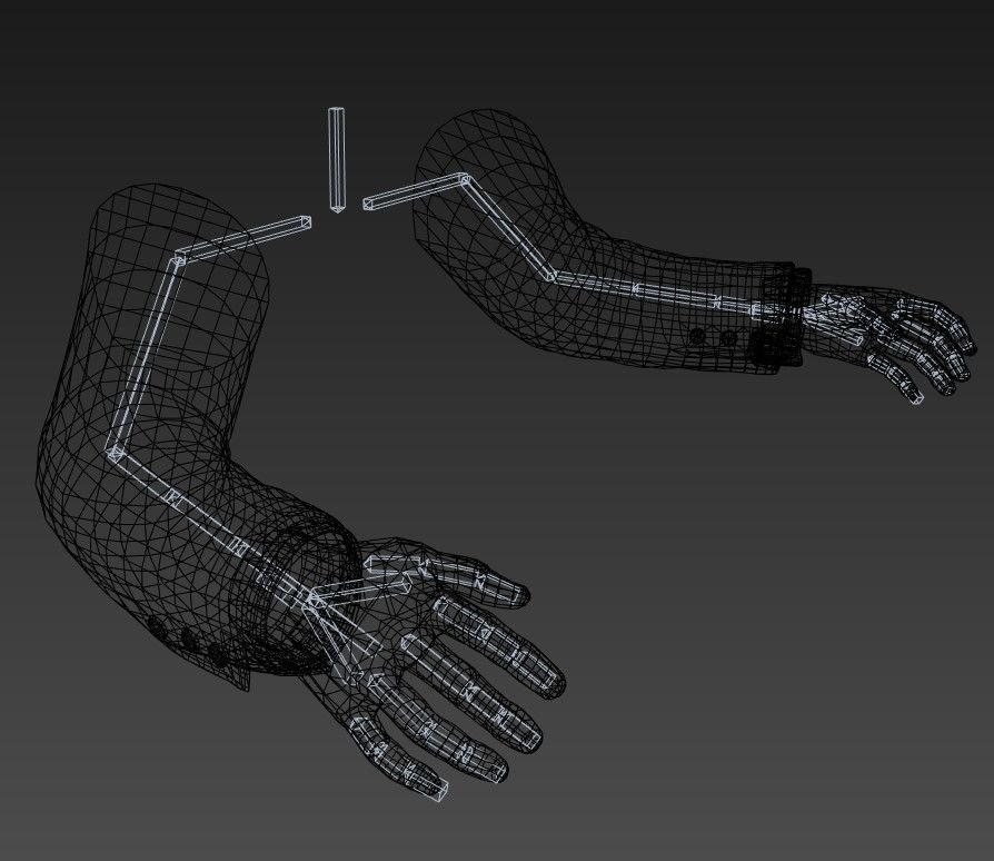 First Person Arms coat FPS RIGGED animated Low-poly 3D model_30