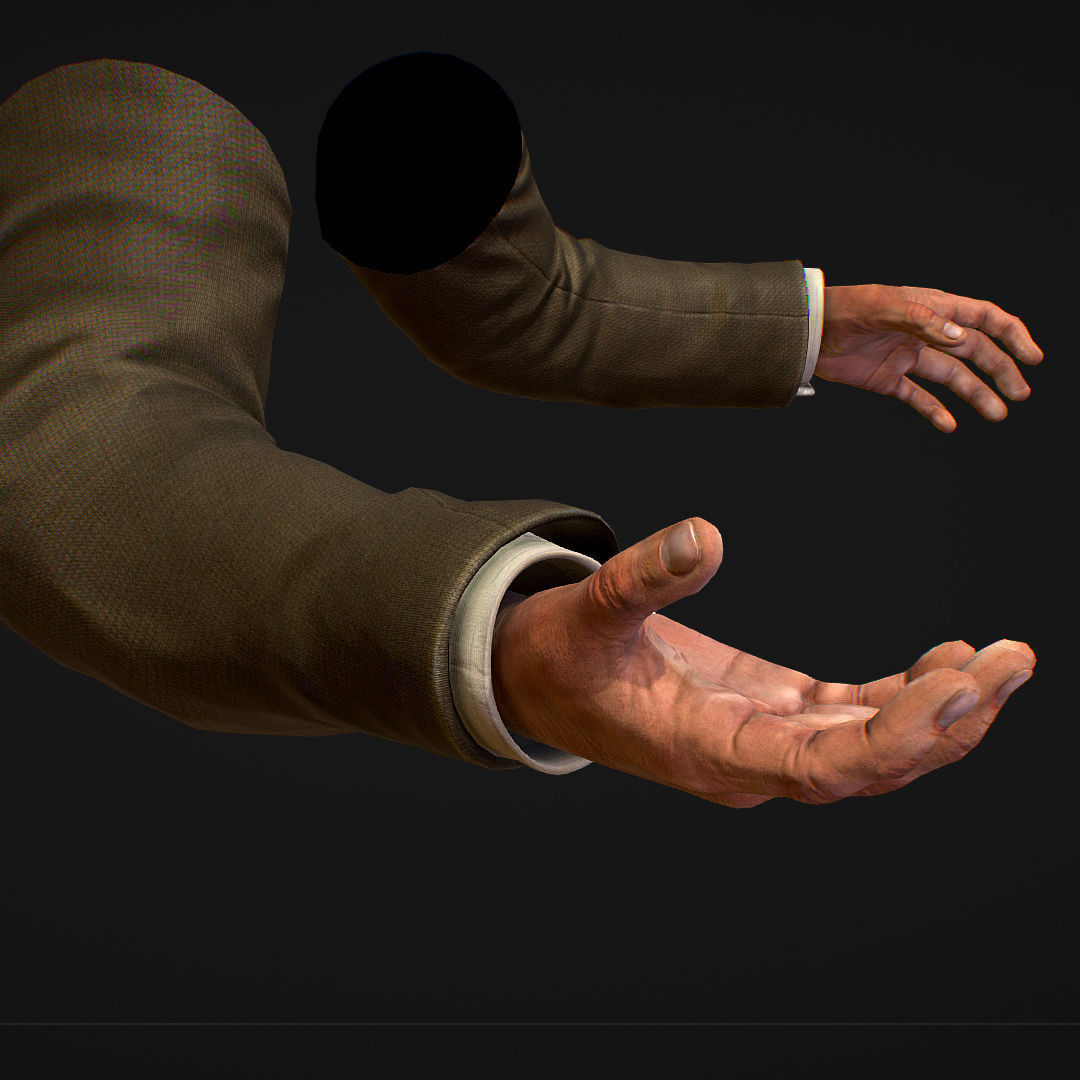 First Person Arms coat FPS RIGGED animated Low-poly 3D model_2