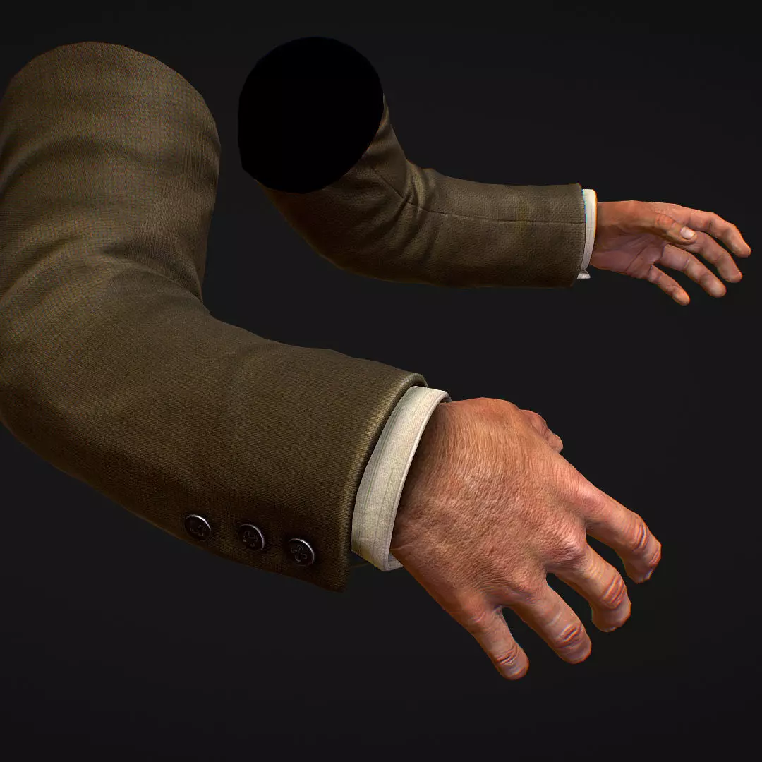First Person Arms coat FPS RIGGED animated Low-poly 3D model_0