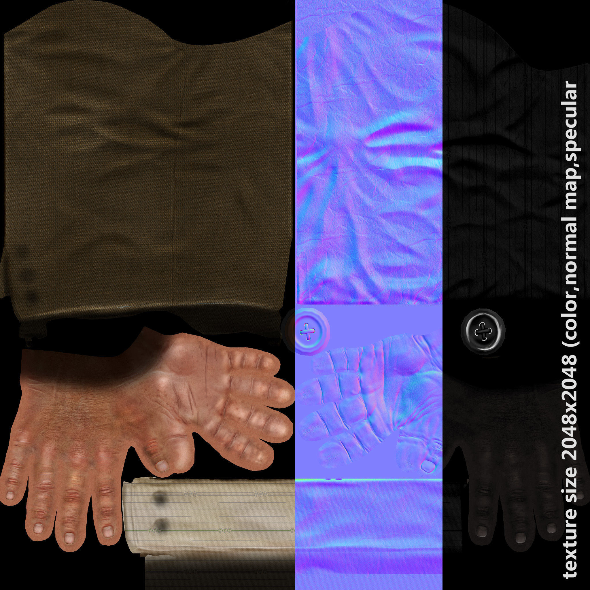 First Person Arms coat FPS RIGGED animated Low-poly 3D model_31