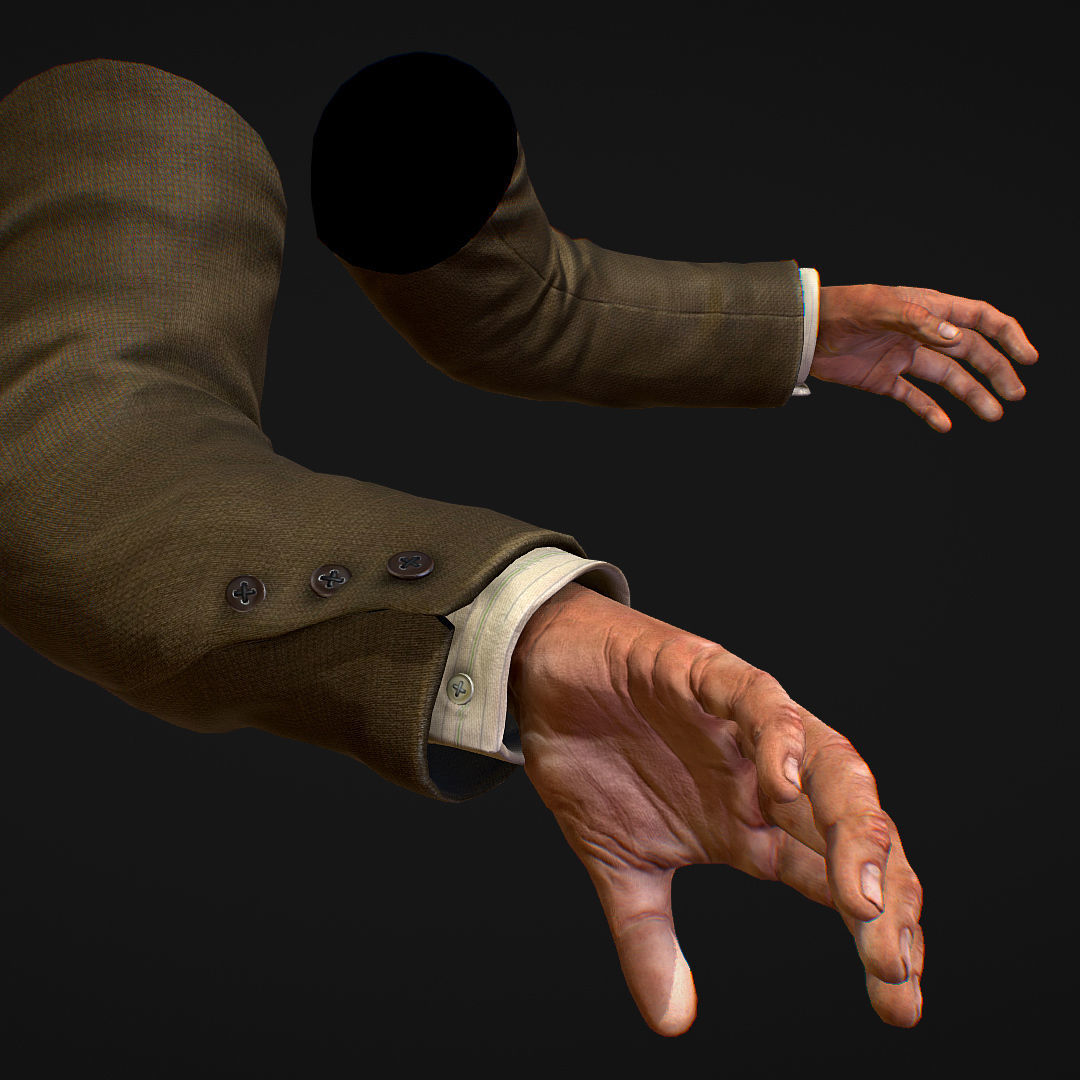First Person Arms coat FPS RIGGED animated Low-poly 3D model_3