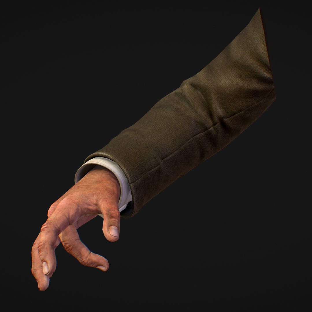 First Person Arms coat FPS RIGGED animated Low-poly 3D model_4