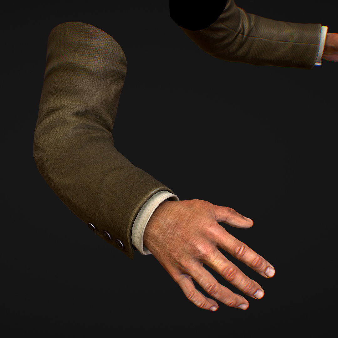First Person Arms coat FPS RIGGED animated Low-poly 3D model_5