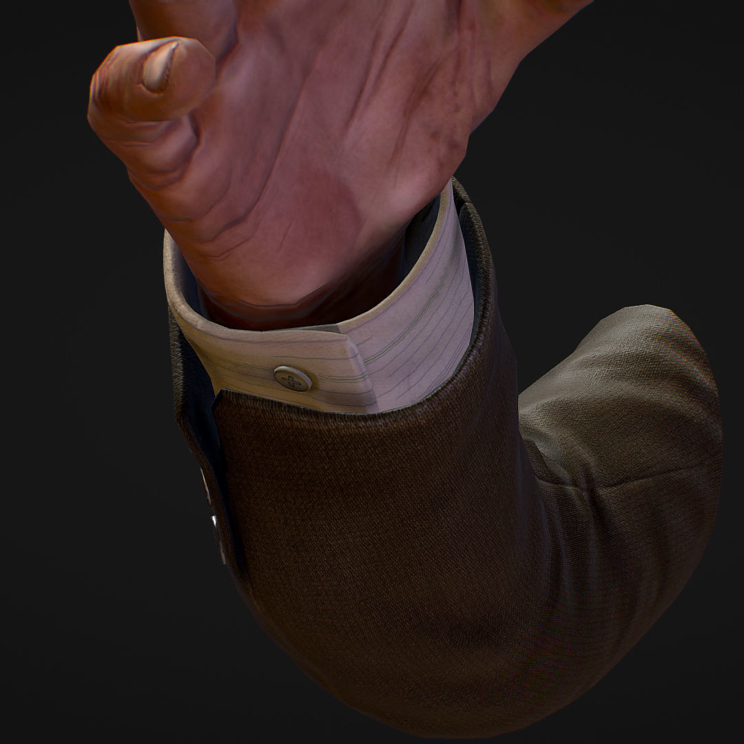 First Person Arms coat FPS RIGGED animated Low-poly 3D model_19