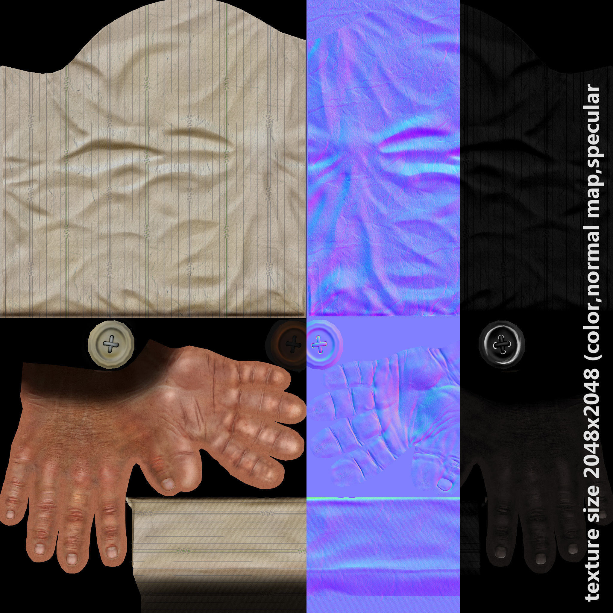 First Person Arms shirt FPS RIGGED animated Low-poly 3D model_27