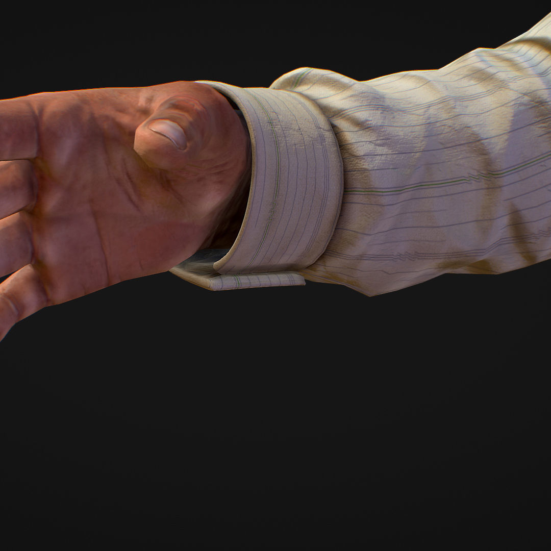 First Person Arms shirt FPS RIGGED animated Low-poly 3D model_8