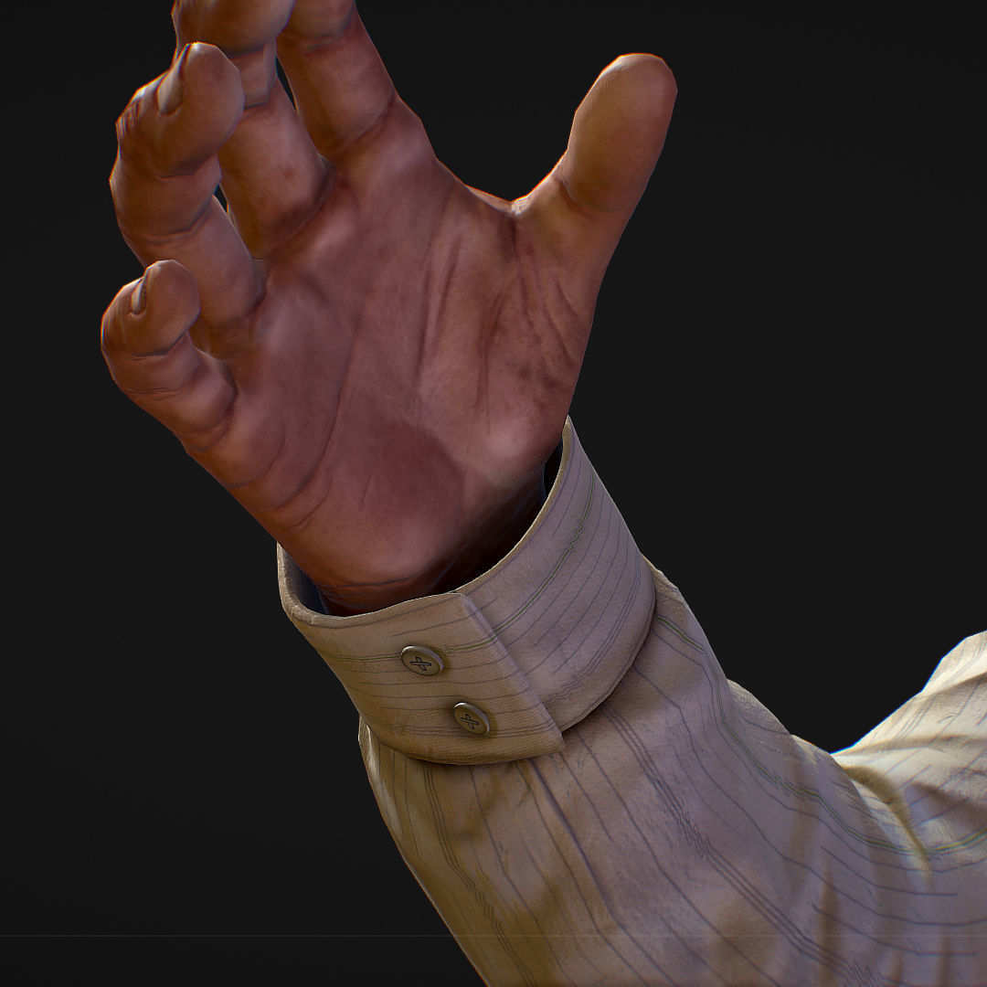 First Person Arms shirt FPS RIGGED animated Low-poly 3D model_11