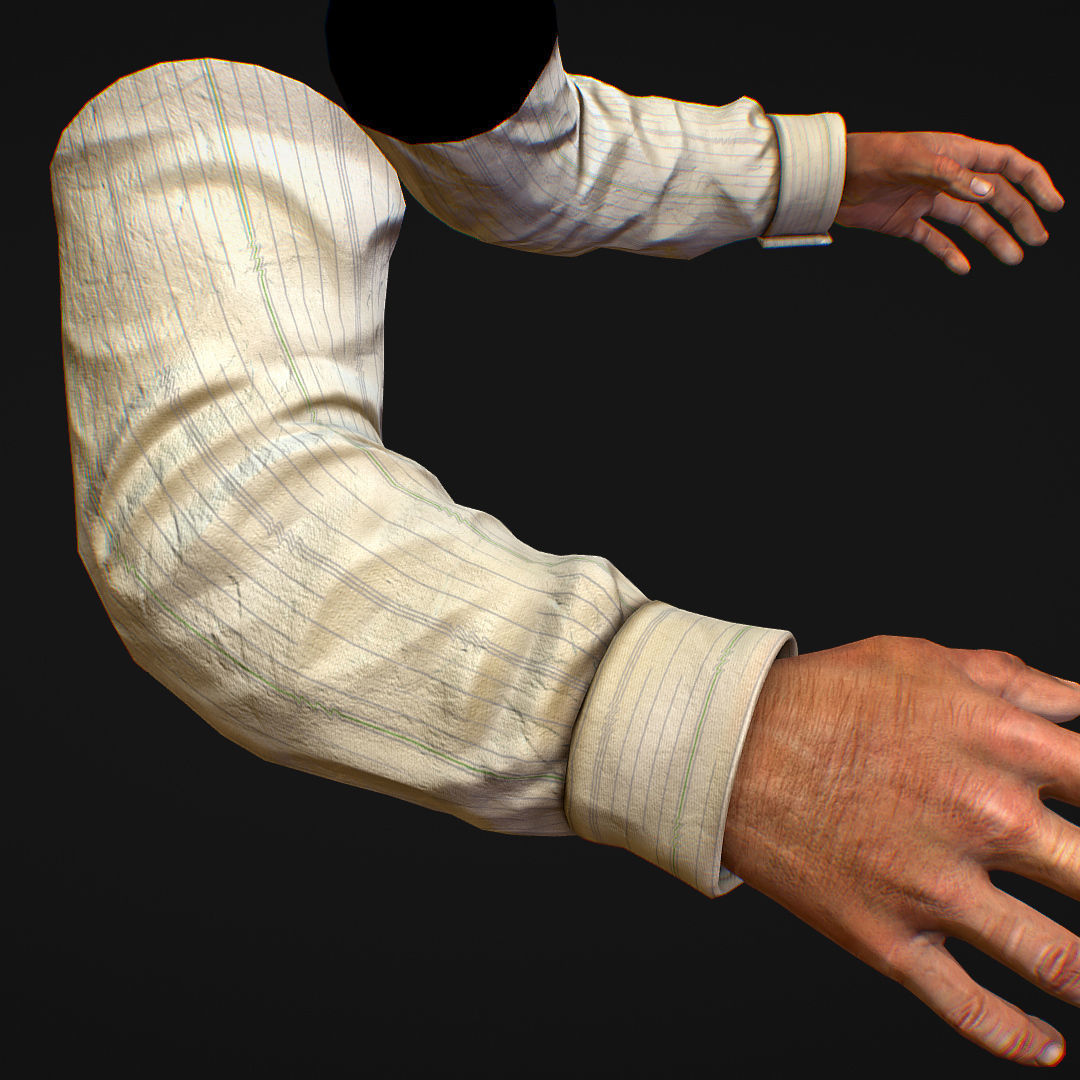First Person Arms shirt FPS RIGGED animated Low-poly 3D model_2