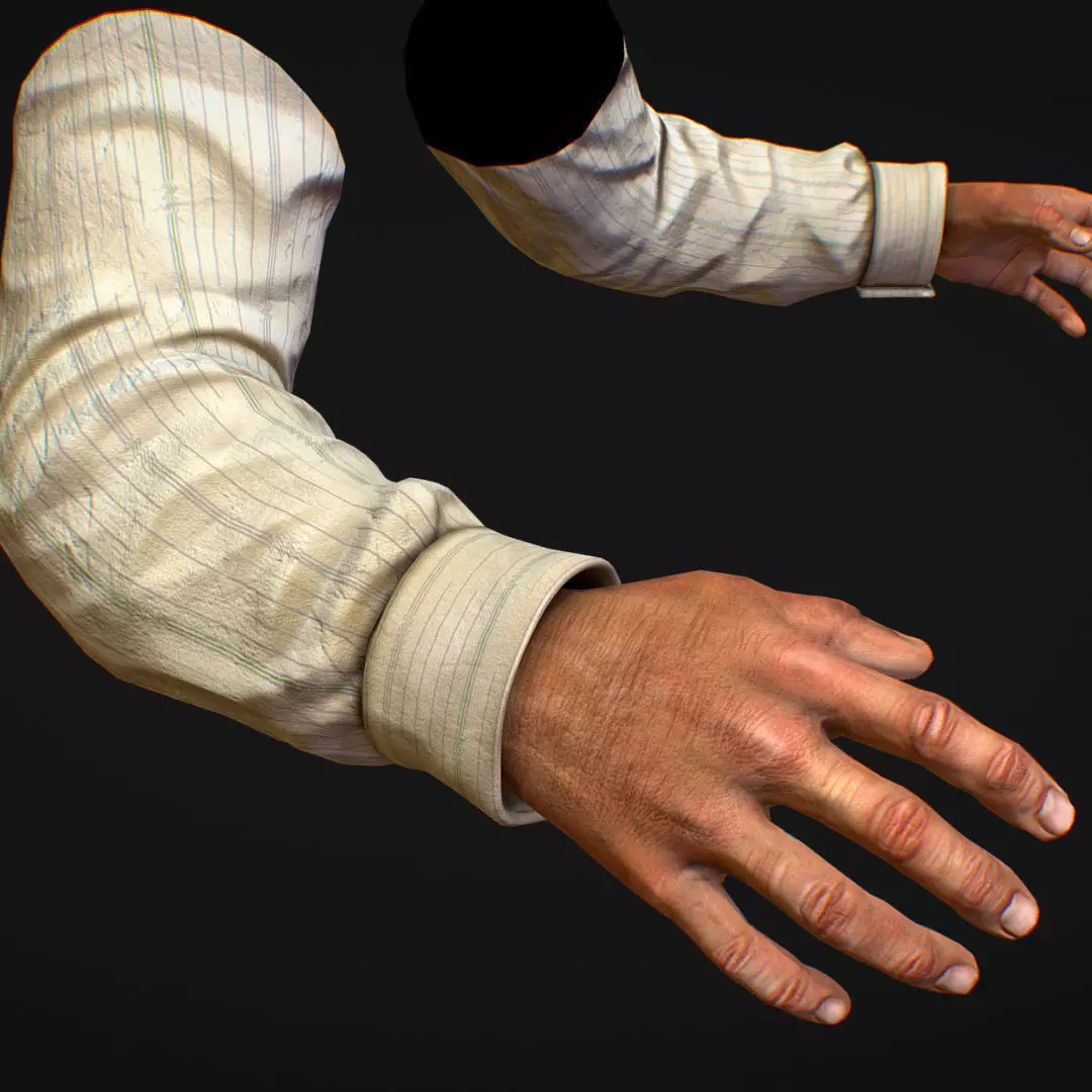 First Person Arms shirt FPS RIGGED animated Low-poly 3D model_0
