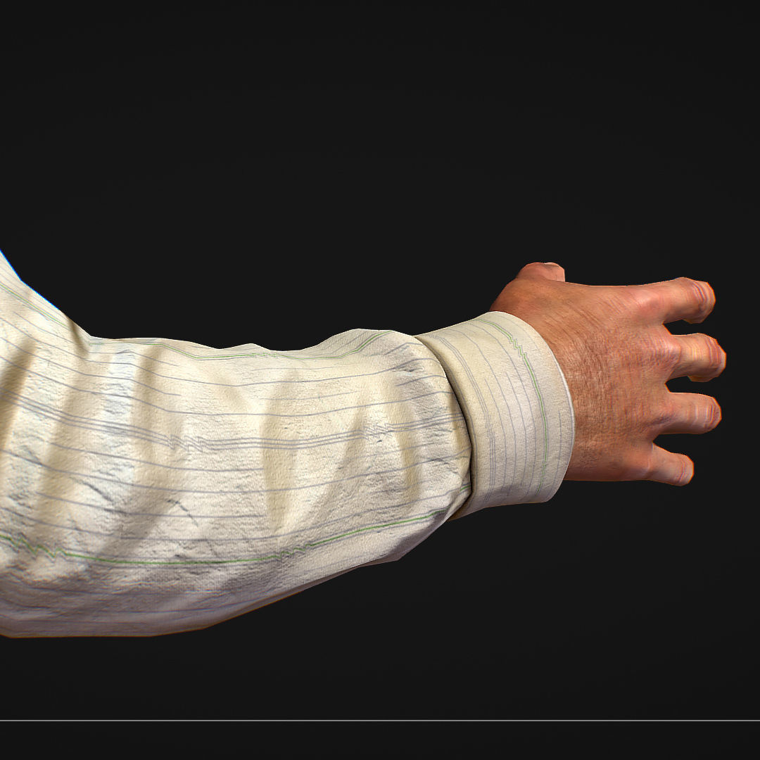 First Person Arms shirt FPS RIGGED animated Low-poly 3D model_1