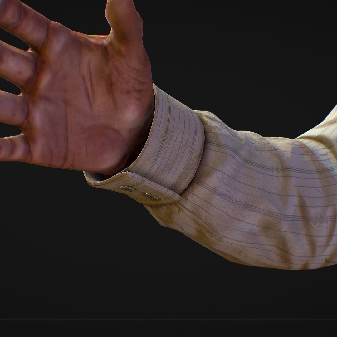 First Person Arms shirt FPS RIGGED animated Low-poly 3D model_9