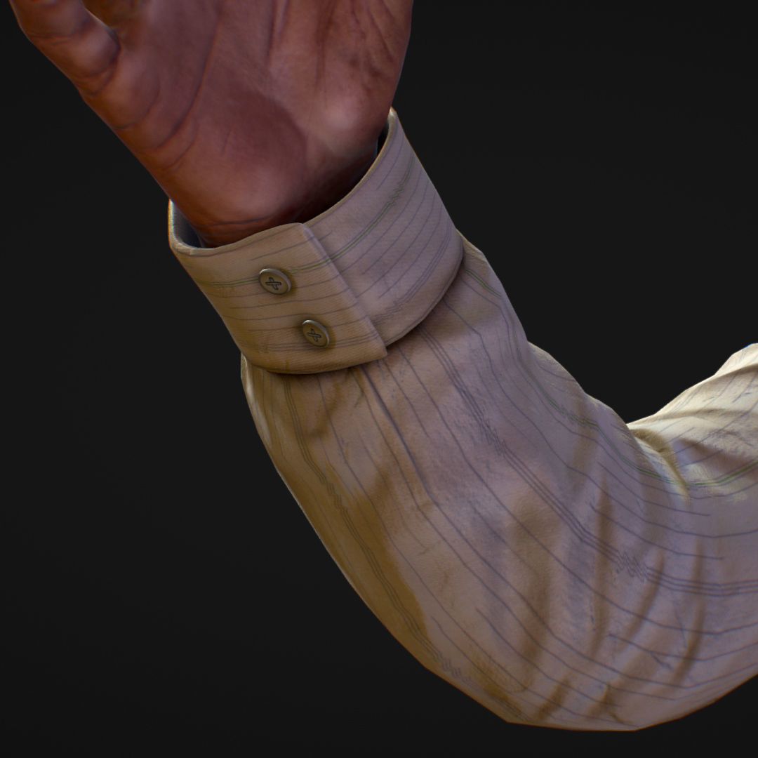 First Person Arms shirt FPS RIGGED animated Low-poly 3D model_12