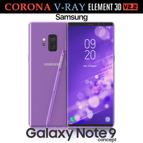 Samsung Galaxy Note 9 Purple Concept 3D model