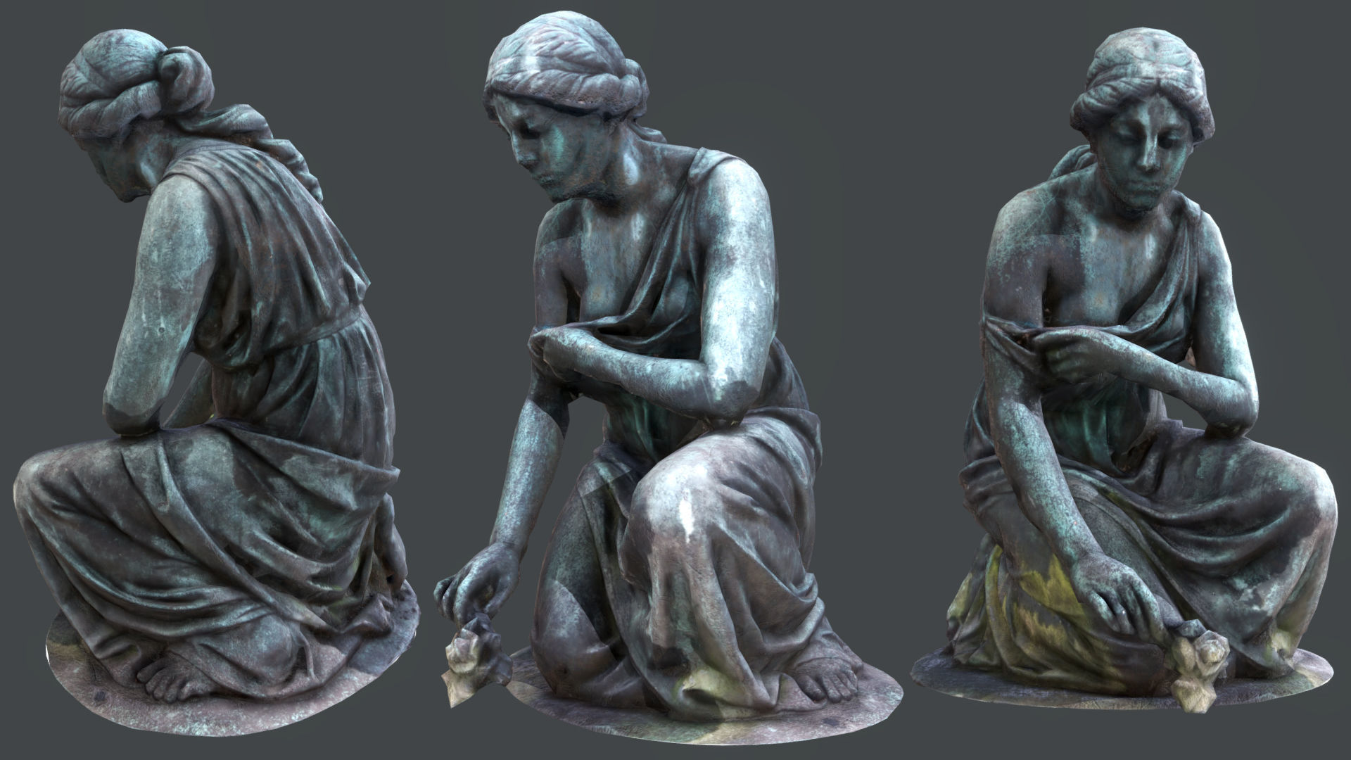 Statue of Grief PBR Low-poly 3D model_1