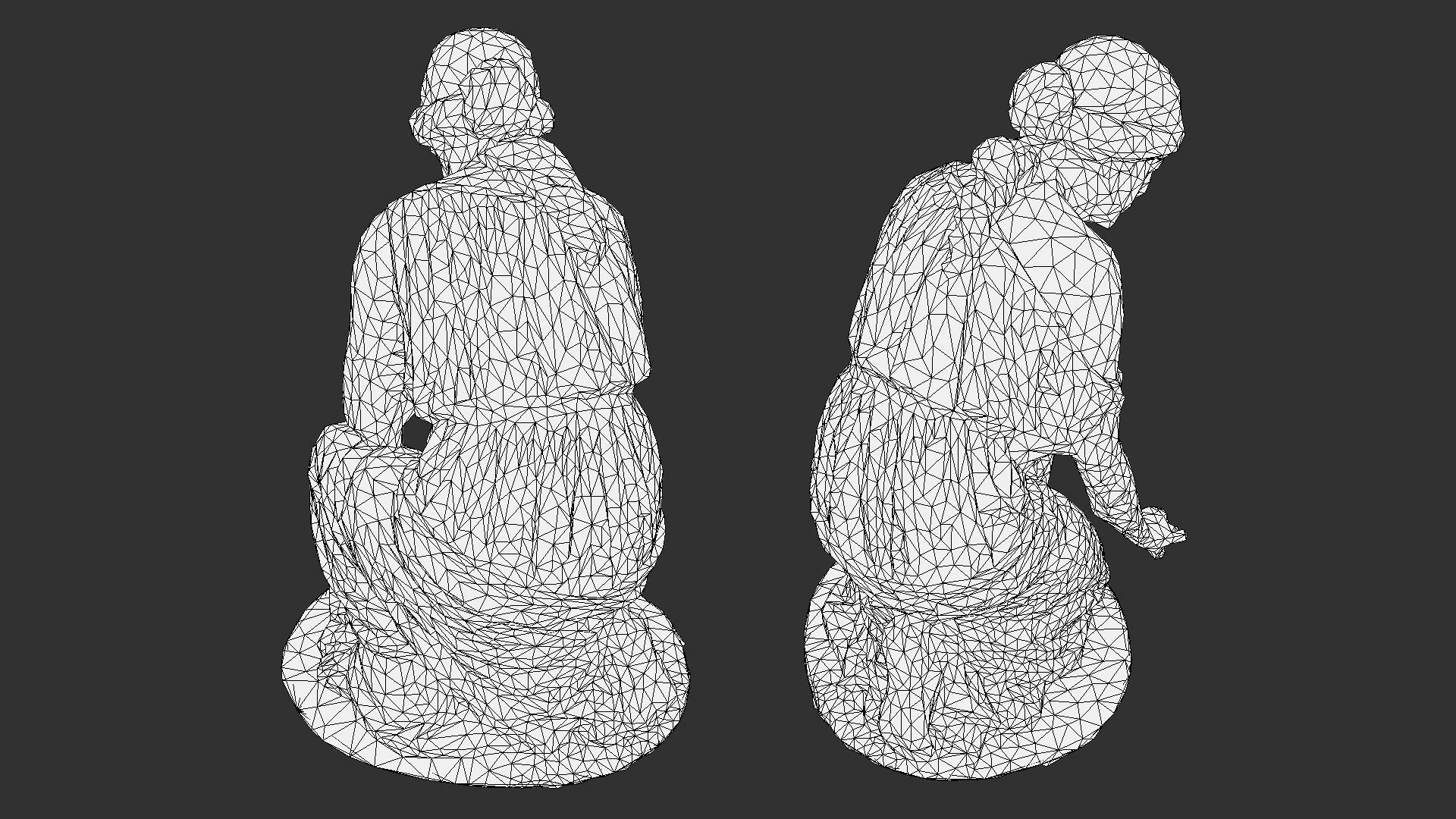 Statue of Grief PBR Low-poly 3D model_5