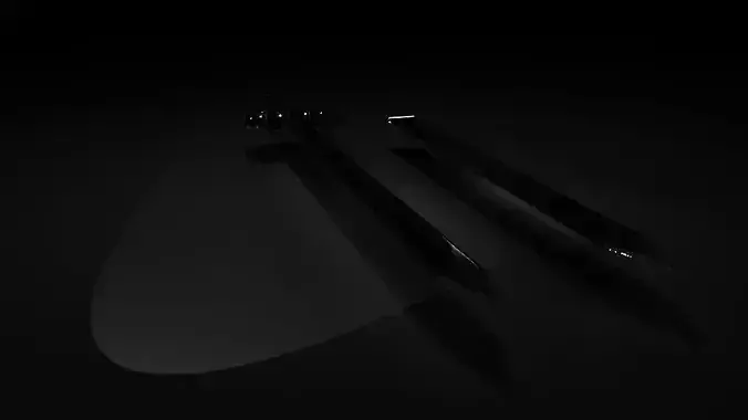 Black Fantasy Sword Low-poly 3D model