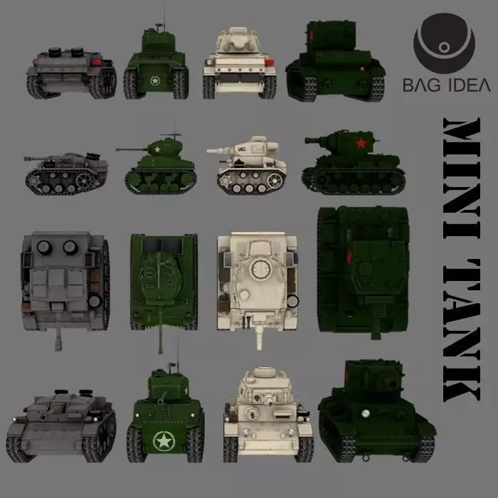 Mini Tank Low-poly 3D model_0