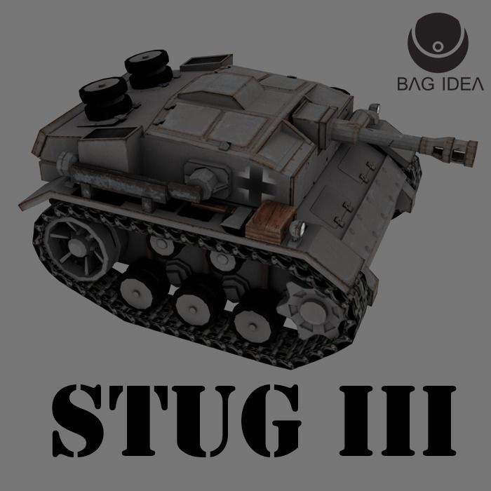 Mini Tank Low-poly 3D model_4