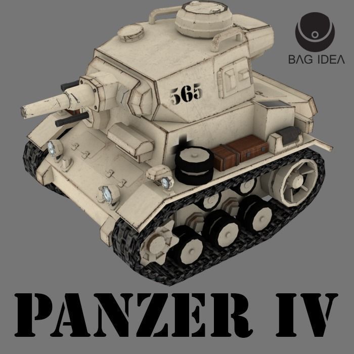 Mini Tank Low-poly 3D model_3