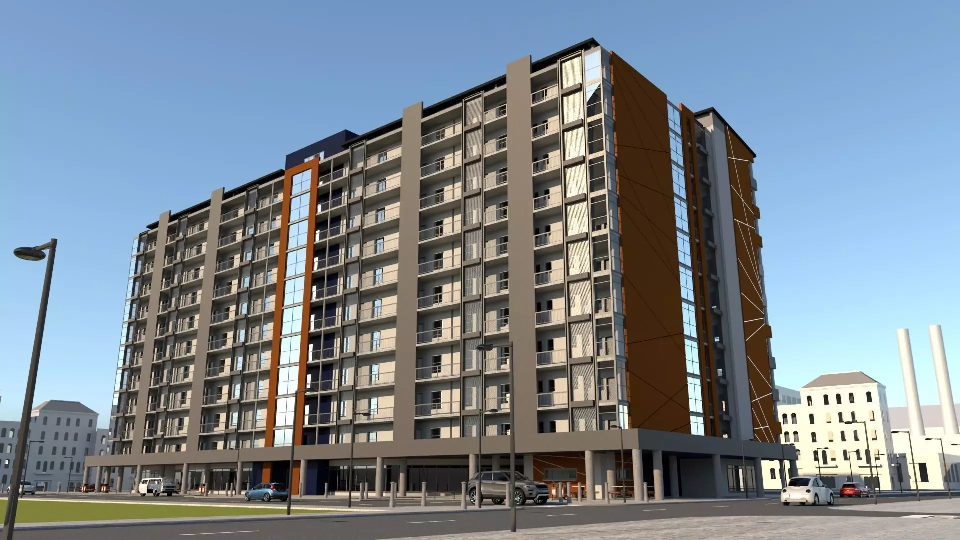 Apartment Building Modern Architecture 2018 3D model