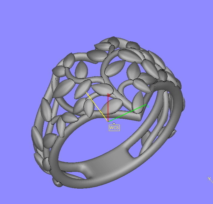 Ring Heart Leaves style Own design  3d model 0244  3D print model_5