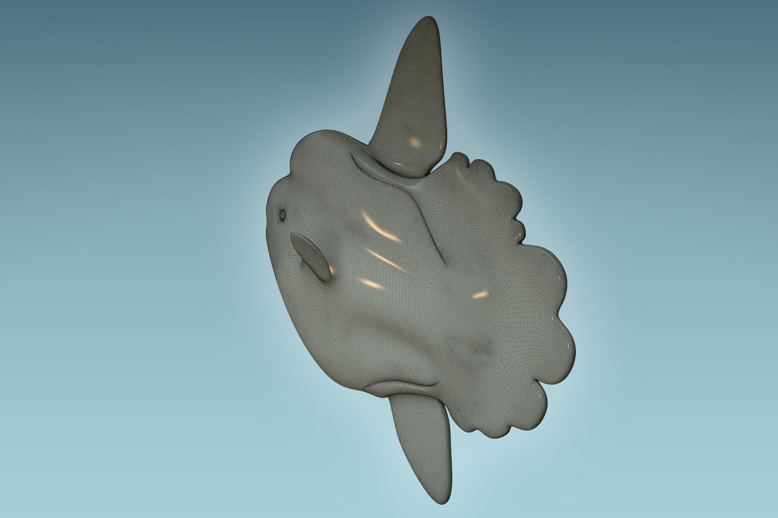 Sunfish 2 puffer fish 3D model_8