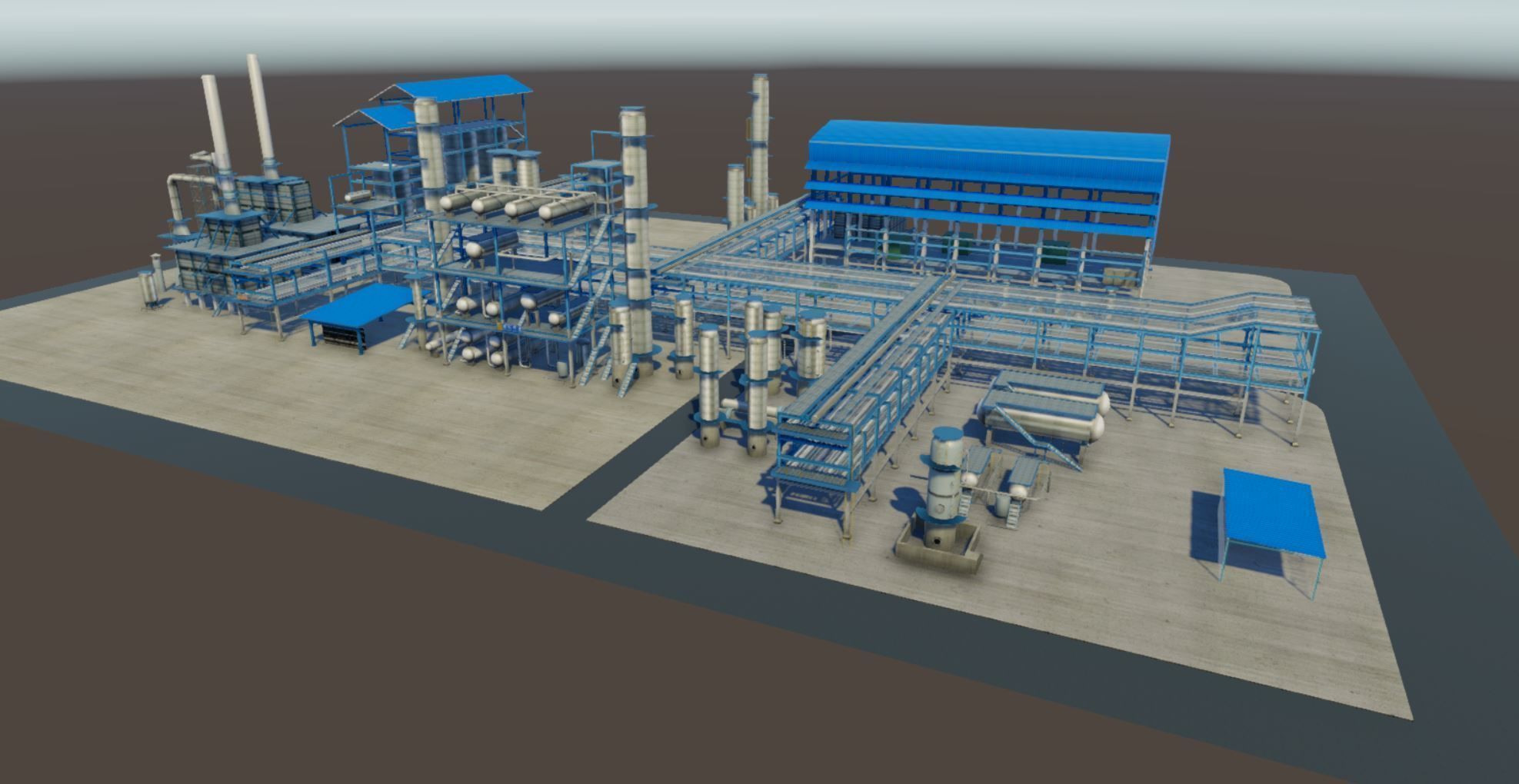 Refinery oil Low-poly 3D model_5